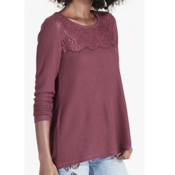 Lucky Brand Lace-Trim Thermal Top XS - Picture 1 of 4